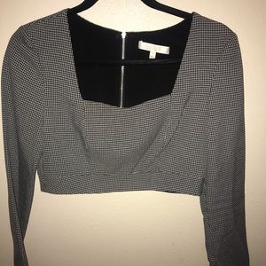 Cropped Gray Longsleeve Top